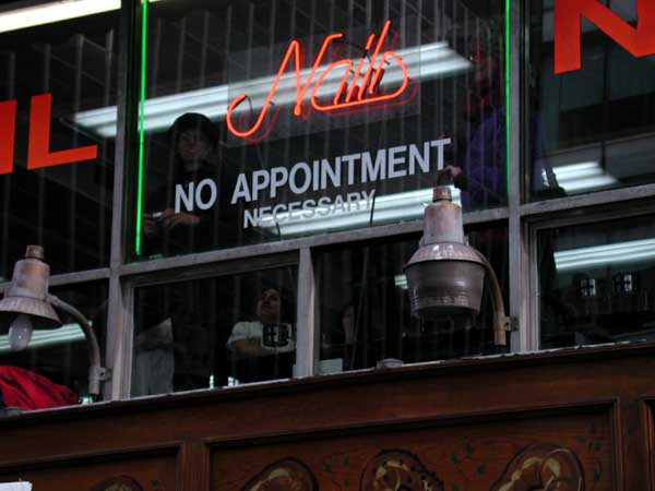 Spectators from  the second floor of this business.